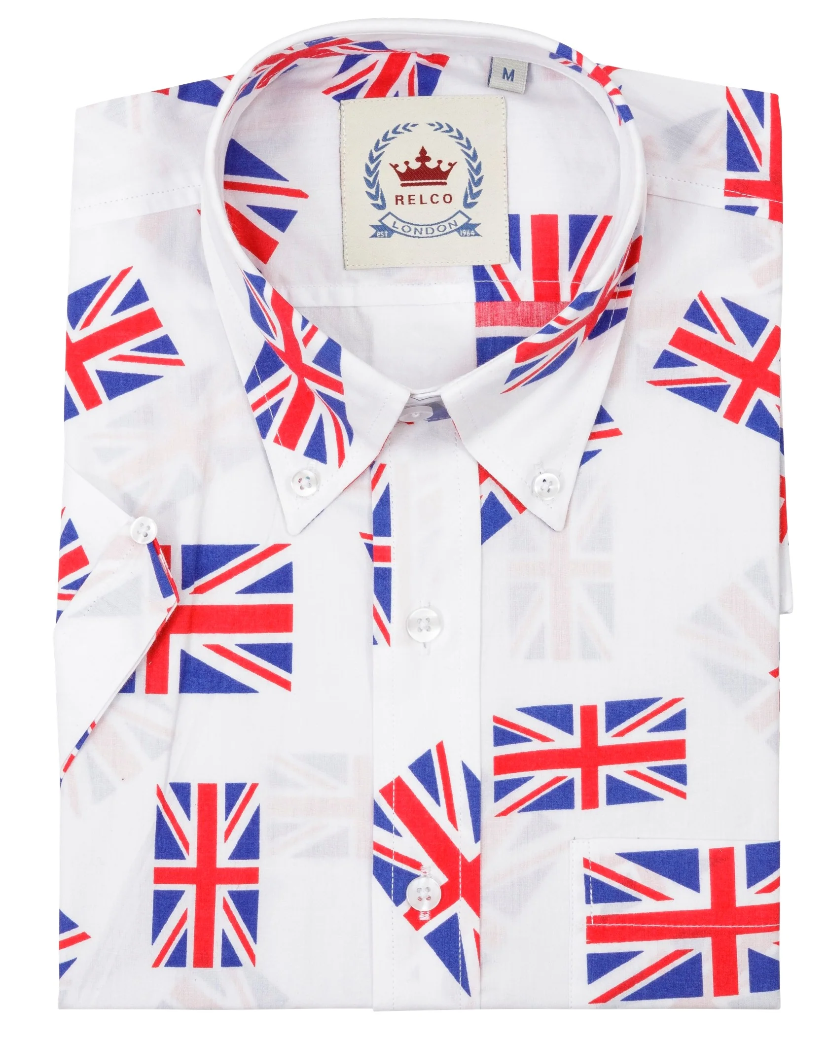 Relco Mens Union Jack Short Sleeved Button Down Shirts - immagine 4