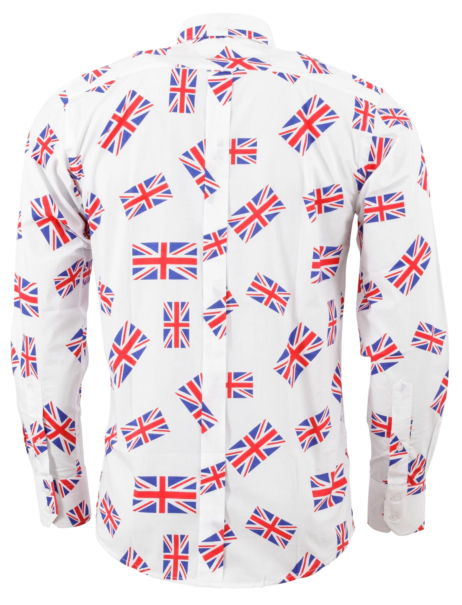 Relco Mens Union Jack Long Sleeved Retro Mod Button Down Shirt - immagine 3