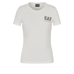 t-Shirt Girocollo Logo Brillantini Donna