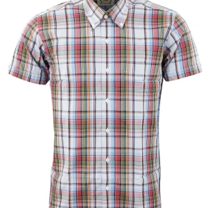 Relco Mens Multi Check Short Sleeved Vintage/Retro Button Down Shirts