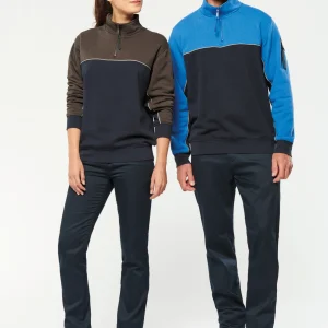 WK404 - Felpa unisex ecosostenibile con collo con zip