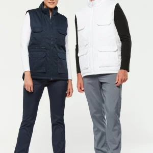 WK607 - Gilet unisex in policotone multitasche imbottito