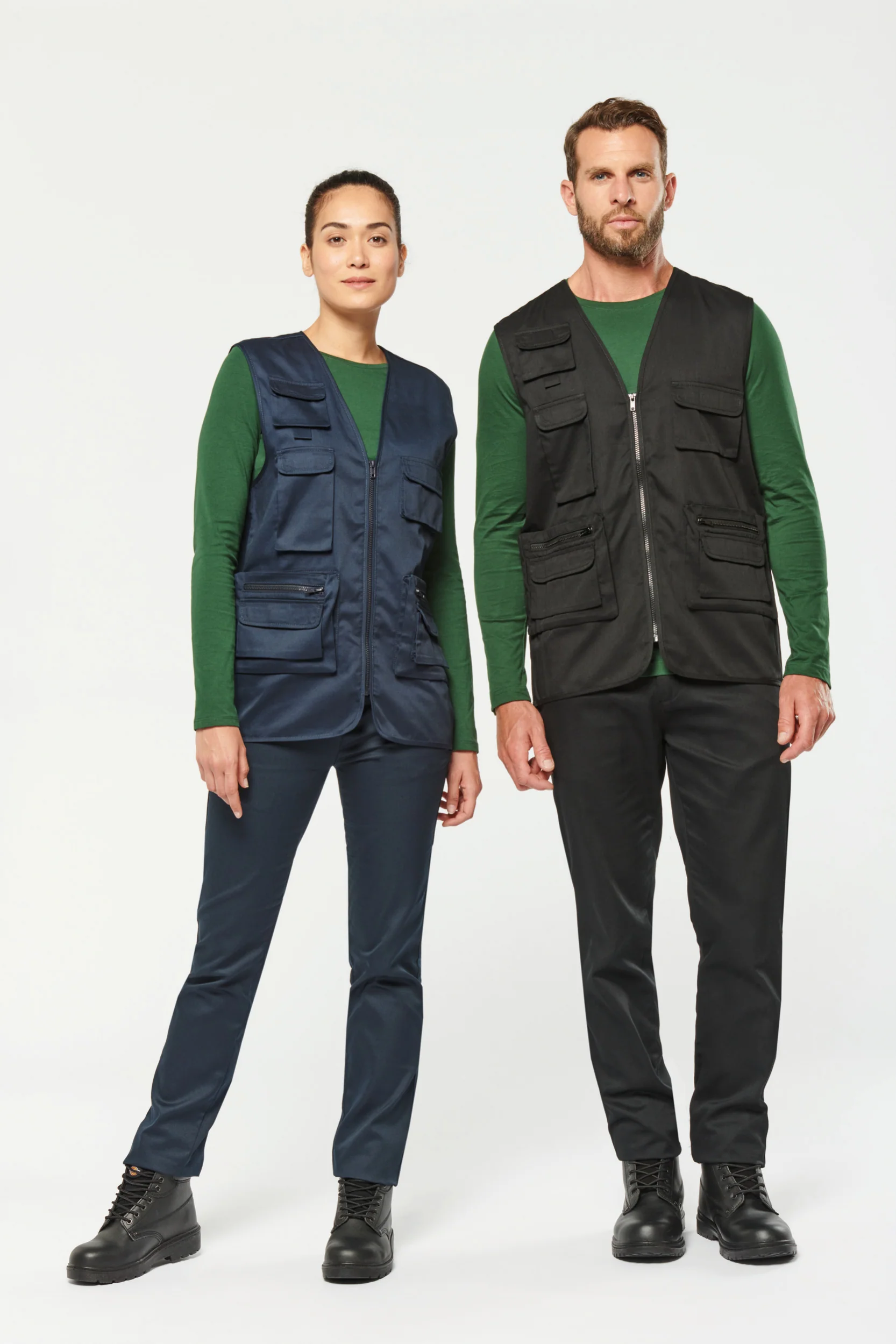 WK609 - Gilet unisex in policotone multitasche foderato - immagine 2