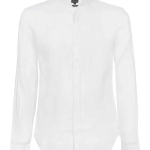 Camicia Coreana Basic In Lino Uomo