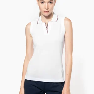 K224 - Polo donna senza maniche