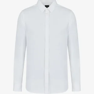 Camicia Basic Logo Ricamato Uomo