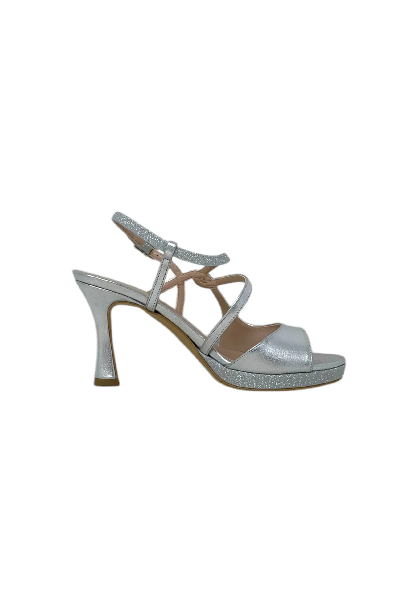 Italia Leone Sandali con tacco A5280 microglitter argento Donna - immagine 3