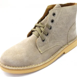 Roamers Beige 5 Eyelet Retro Mod Style Real Suede Desert Boots