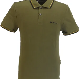 Ben Sherman Men's Signature Camouflage Green 100% Cotton Polo Shirt