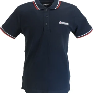 Lambretta Navy/White/Red Retro Target Logo 100% Cotton Polo Shirts