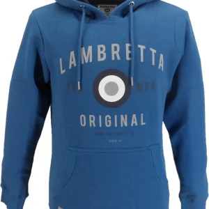 Lambretta Mens Dark Blue Target Logo Hooded Top