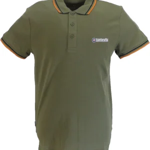 Lambretta Khaki/Black/Marmalade Retro Target Logo 100% Cotton Polo Shirts