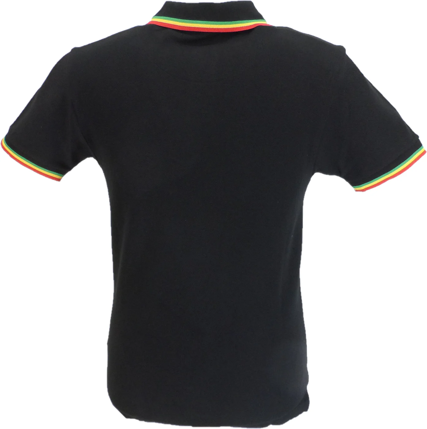 Trojan Mens Black with Rasta Twin Tipped Polo Shirt - immagine 3