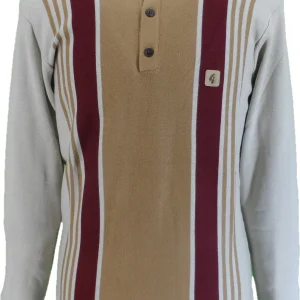 Gabicci Mens Linen Multi Searle Multi Stripe Knitted Polo