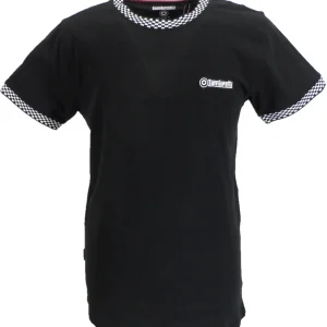 Lambretta Mens Black Two Tone Ringer Retro T Shirt
