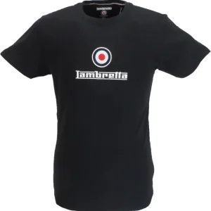 Lambretta Mens Black Embroidered Target T Shirt