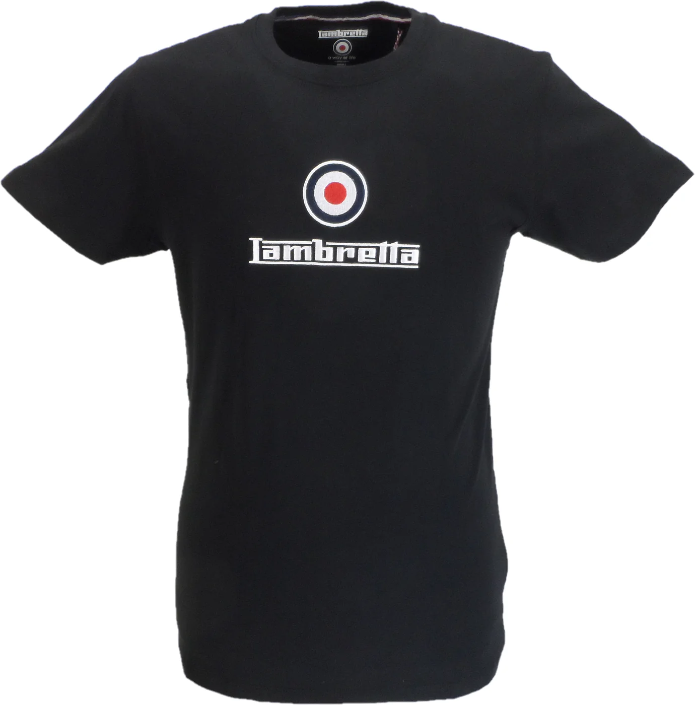 Lambretta Mens Black Embroidered Target T Shirt