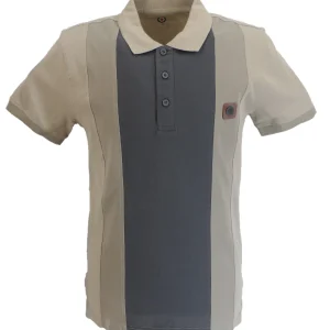 Lambretta Stone Biege Vintage Panel Polo Shirts