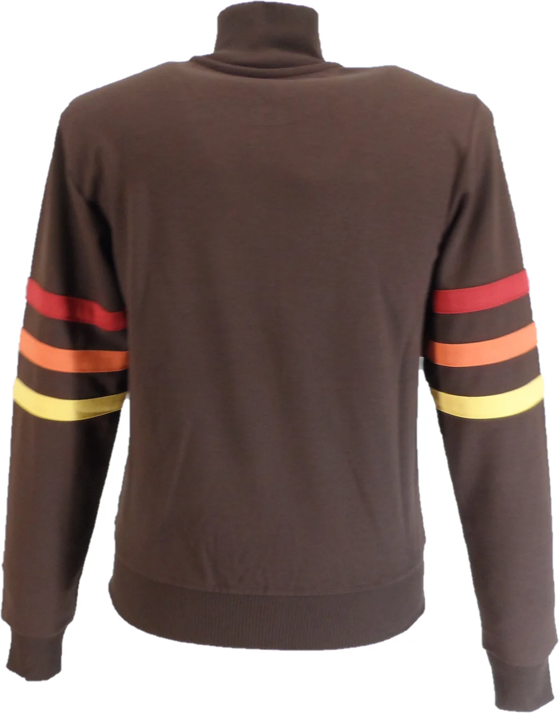 Trojan Mens Chocolate Brown Sleeve Stripe Zip Track Tops - immagine 3