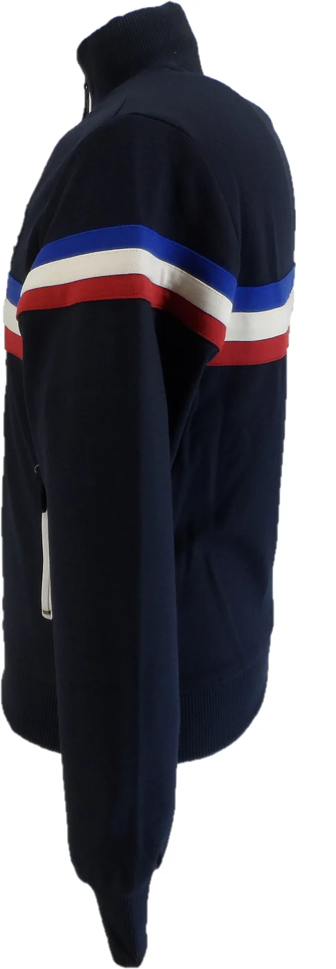 Trojan Mens Navy Blue 3 Stripe Track Tops - immagine 4