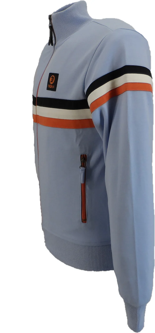 Trojan Mens Powder Blue Twin Stripe Track Tops - immagine 4