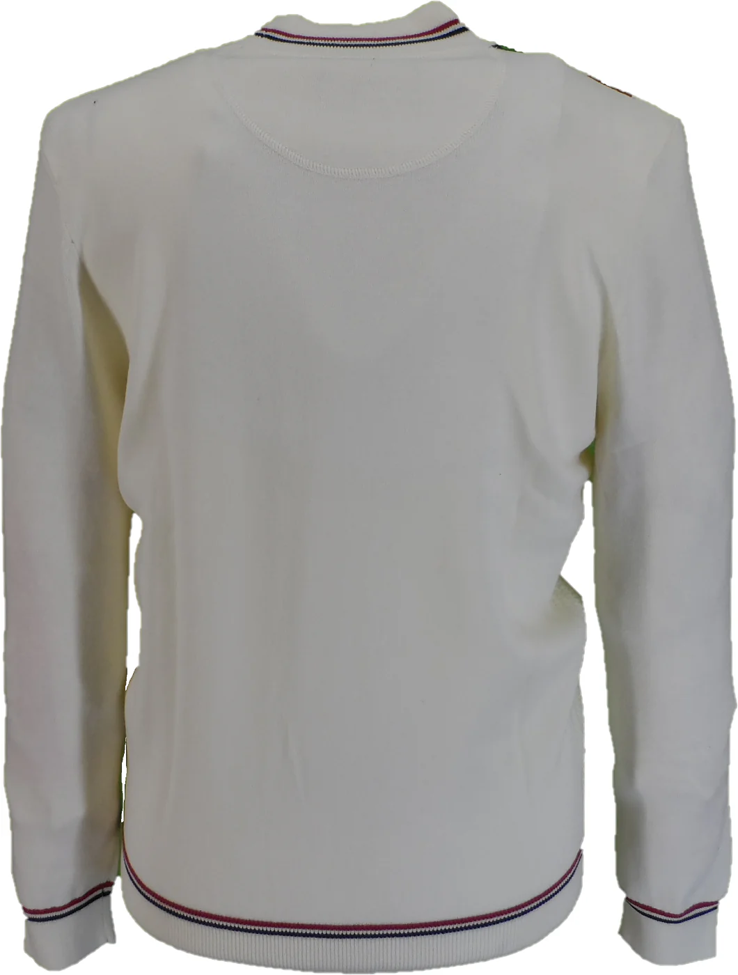 Trojan Mens Ecru Textured Racing Stripe Fine Gauge Turtle Neck - immagine 4