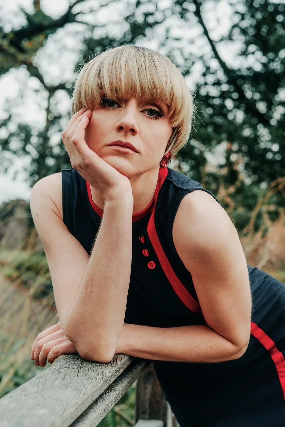 Ladies Retro Navy Blue Anna Mod Dress - immagine 5