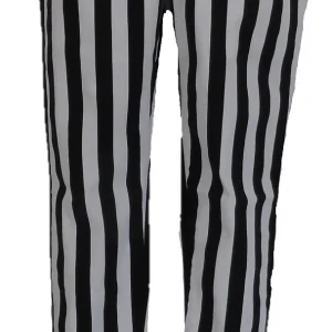 Run & Fly Mens Black and White Striped Skinny Jeans
