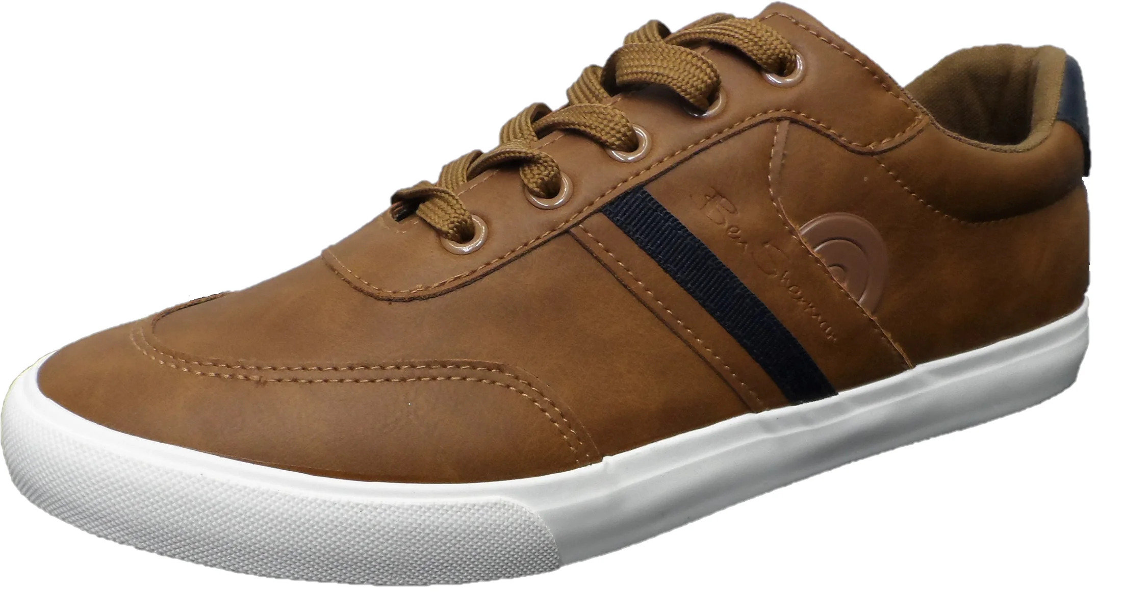 Ben Sherman Mens Scooper Tan Retro Mod Trainers - immagine 2
