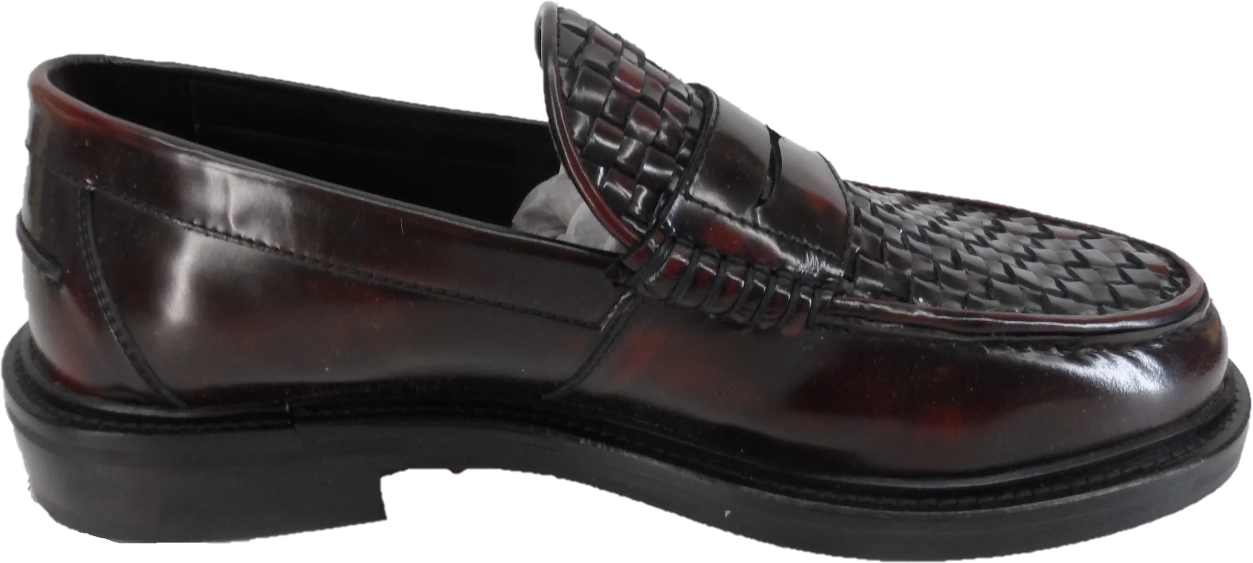 Delicious Junction Brummel Oxblood Real Basket Weave Penny Loafer - immagine 6