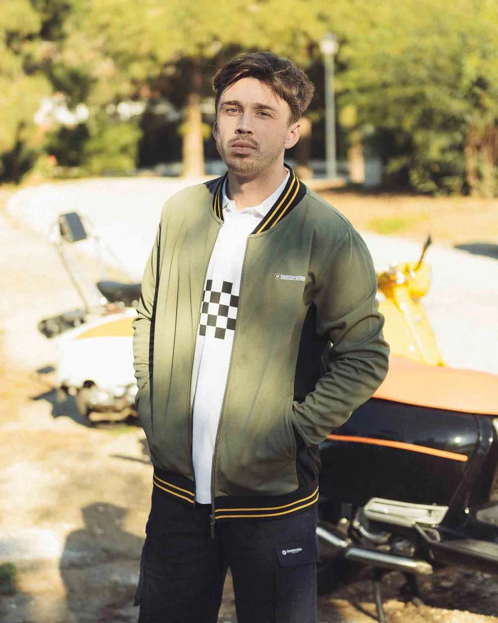 Lambretta Retro Khaki Green Vintage Track Top Jacket - immagine 8