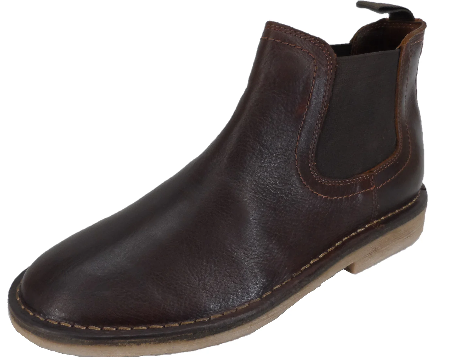 Hush Puppies Mens Brown Leather Chelsea Desert Boots - immagine 2
