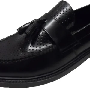 Ikon Original Black Quad Punch Retro,Ska,Northern Soul Tassel Loafers