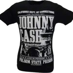 Mens Black Official Johnny Cash Live at Folsom Prison T Shirt