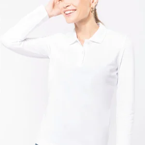 K244 - Polo piqué donna manica lunga