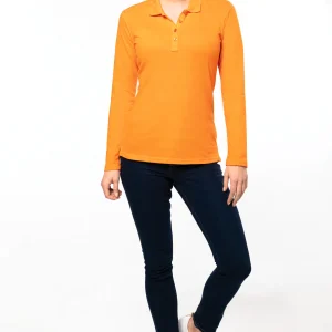 K257 - Polo piqué donna manica lunga