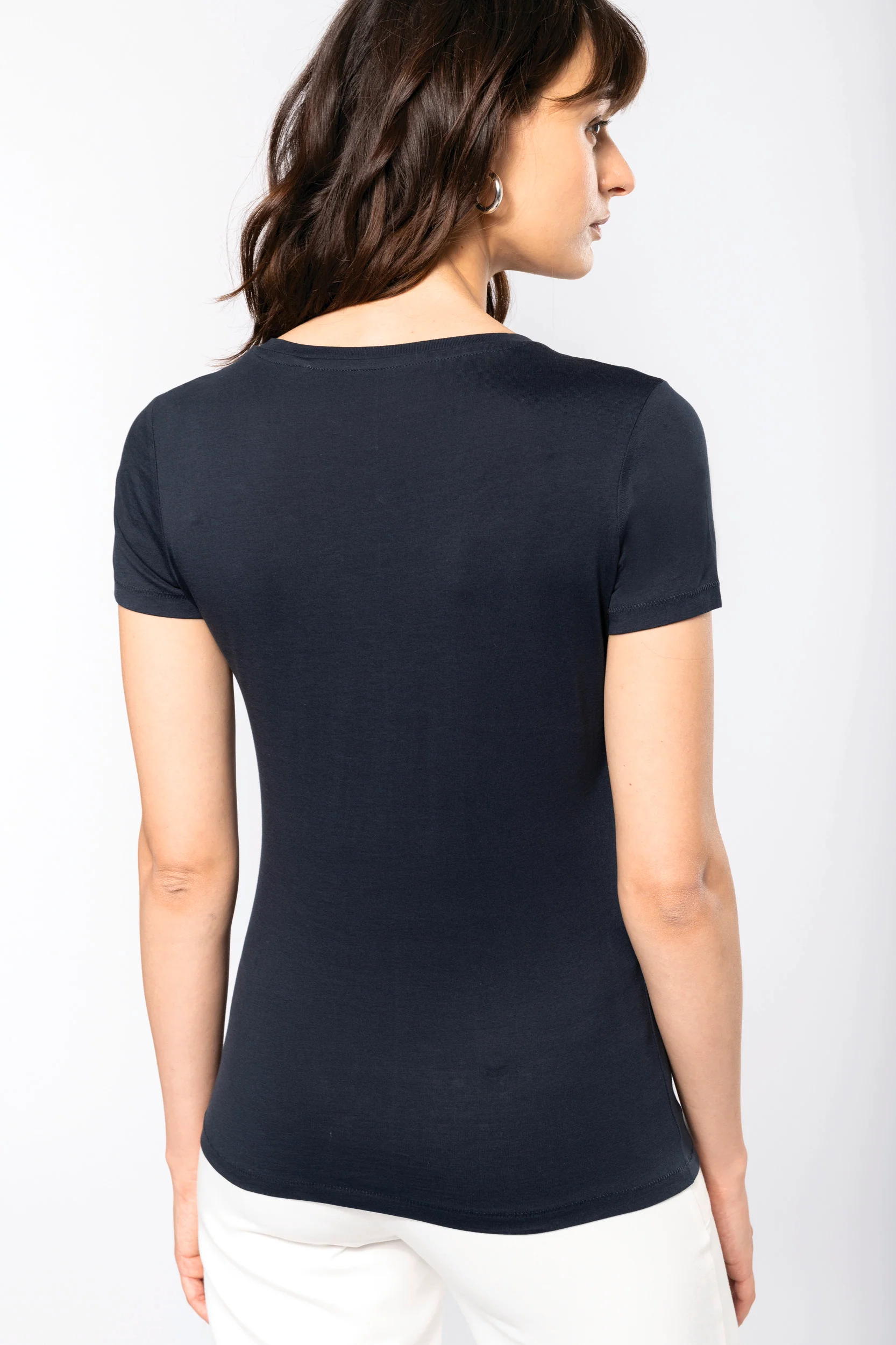 K3003 - T-shirt donna Supima® scollo a V manica corta - immagine 4