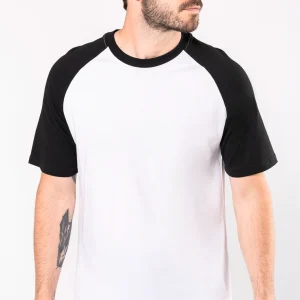 K330 - T-shirt baseball manica corta bicolore
