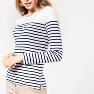K386 - Maglia donna alla marinara Breton manica lunga