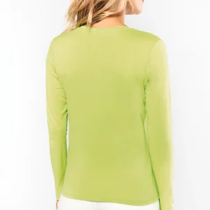 K382 - T-shirt donna manica lunga scollo a V