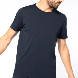 K398 - T-shirt bio maniche corte e collo con bordi a taglio vivo