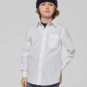 K521 - Camicia bambino in popeline manica lunga