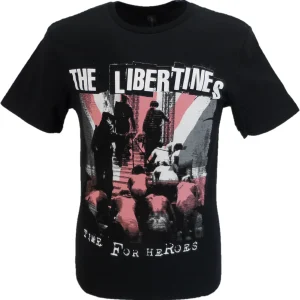 Mens Black Official The Libertines Time For Heroes Flag T Shirt