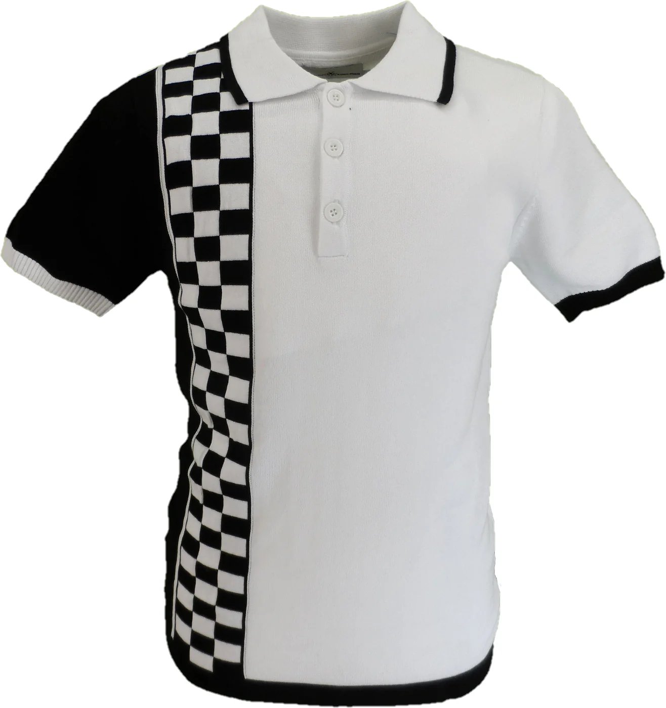 Madcap England Mens Maytal Mod Ska Check Stripe Polo - immagine 2