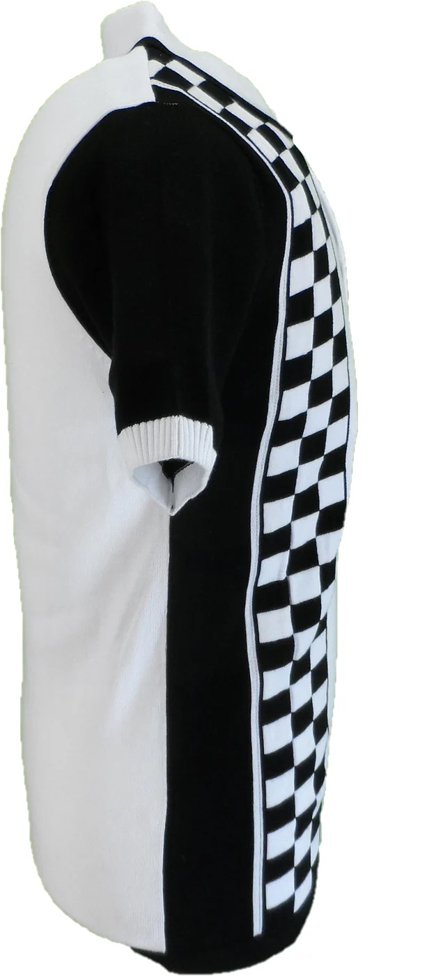 Madcap England Mens Maytal Mod Ska Check Stripe Polo - immagine 3