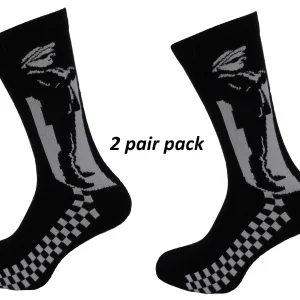 Mens 2 Pair Pack  Ska Man Black 2 Tone Retro Socks