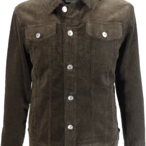 Mens 60s Retro Vintage Cord Western Brown Trucker Jacket
