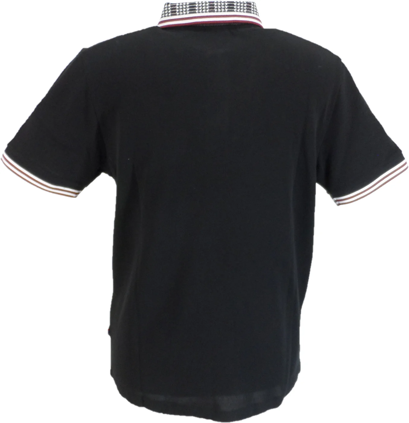 Merc Mens Black Tartan Trim Balam Polo Shirt - immagine 3