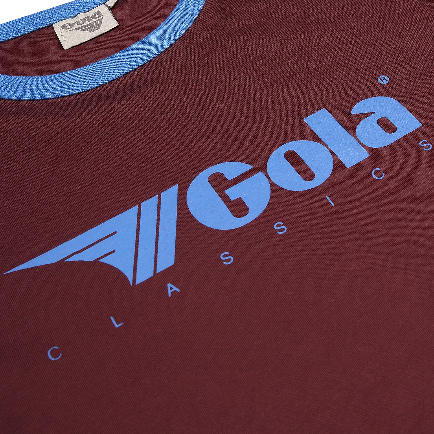 Gola Mens Maroon/Sky Retro Ringer T Shirt - immagine 4