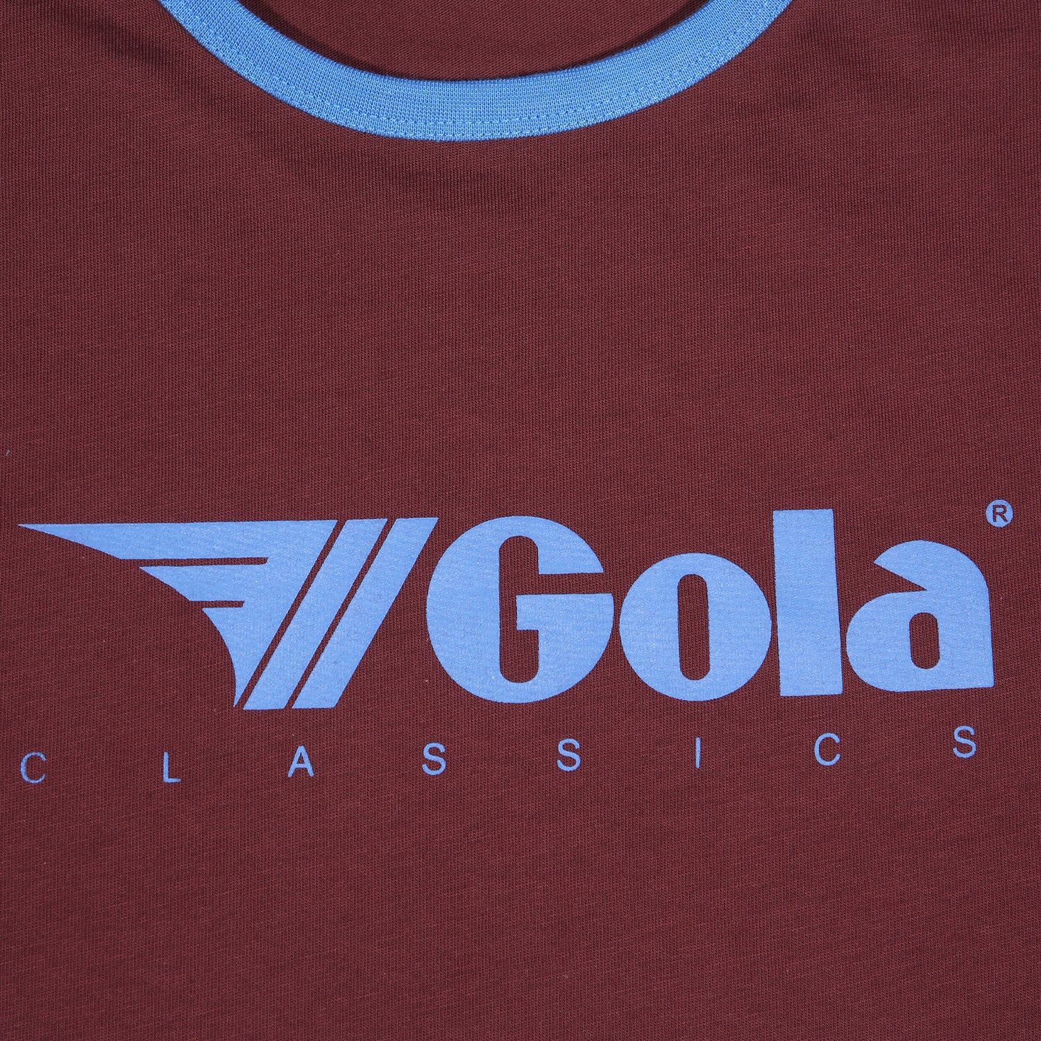 Gola Mens Maroon/Sky Retro Ringer T Shirt - immagine 5